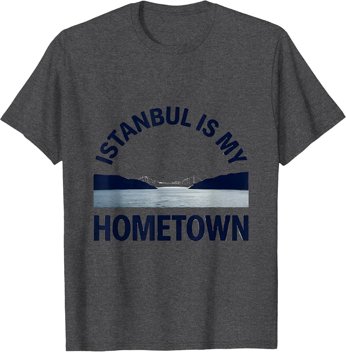 Istanbul Is My Hometown Minimalist Turkish Heritage Pride T-Shirt - Dark Heather Grey