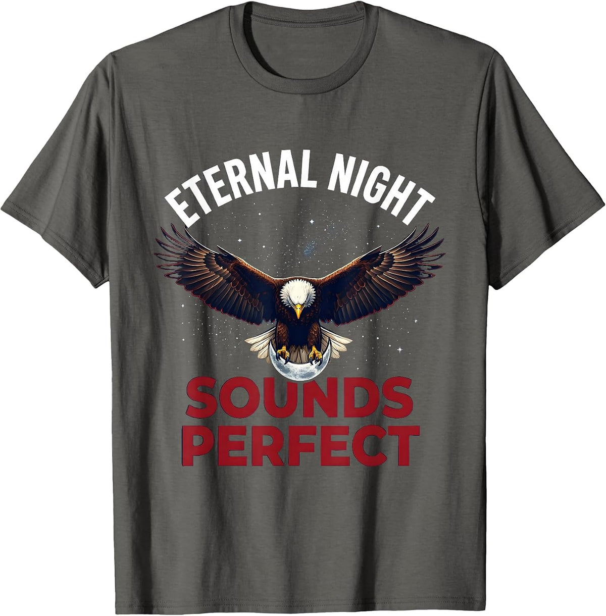 Eternal Night Sounds Perfect Goth Design T-Shirt - Asphalt Grey