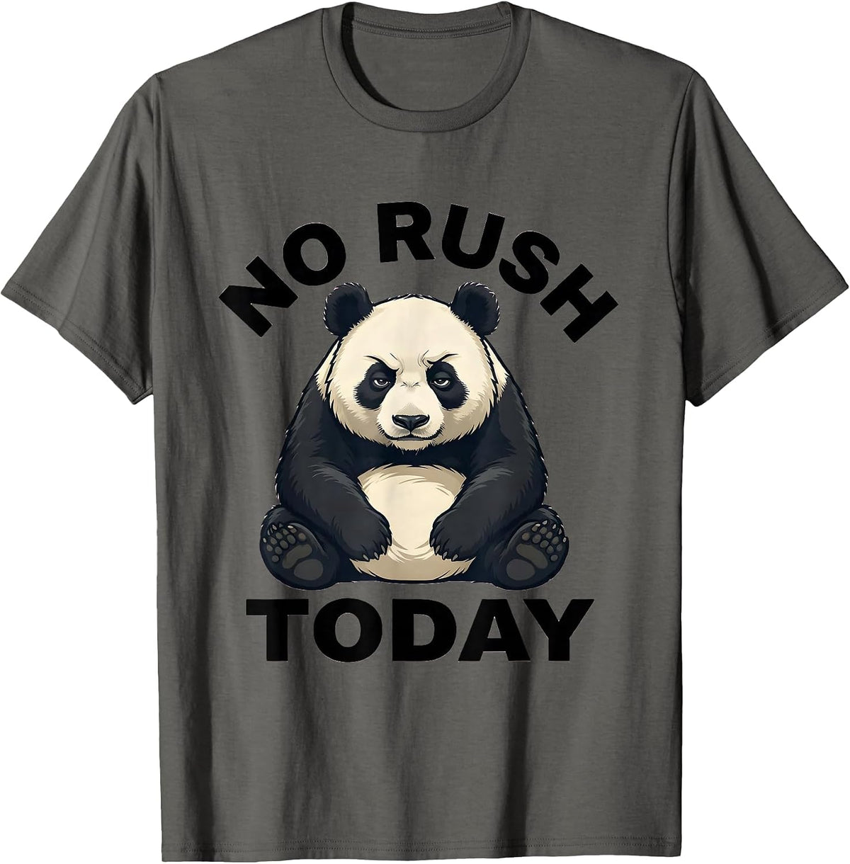 Men's No Rush Today Cute Kawaii Panda Lover Humor Gift T-Shirt - Asphalt Grey