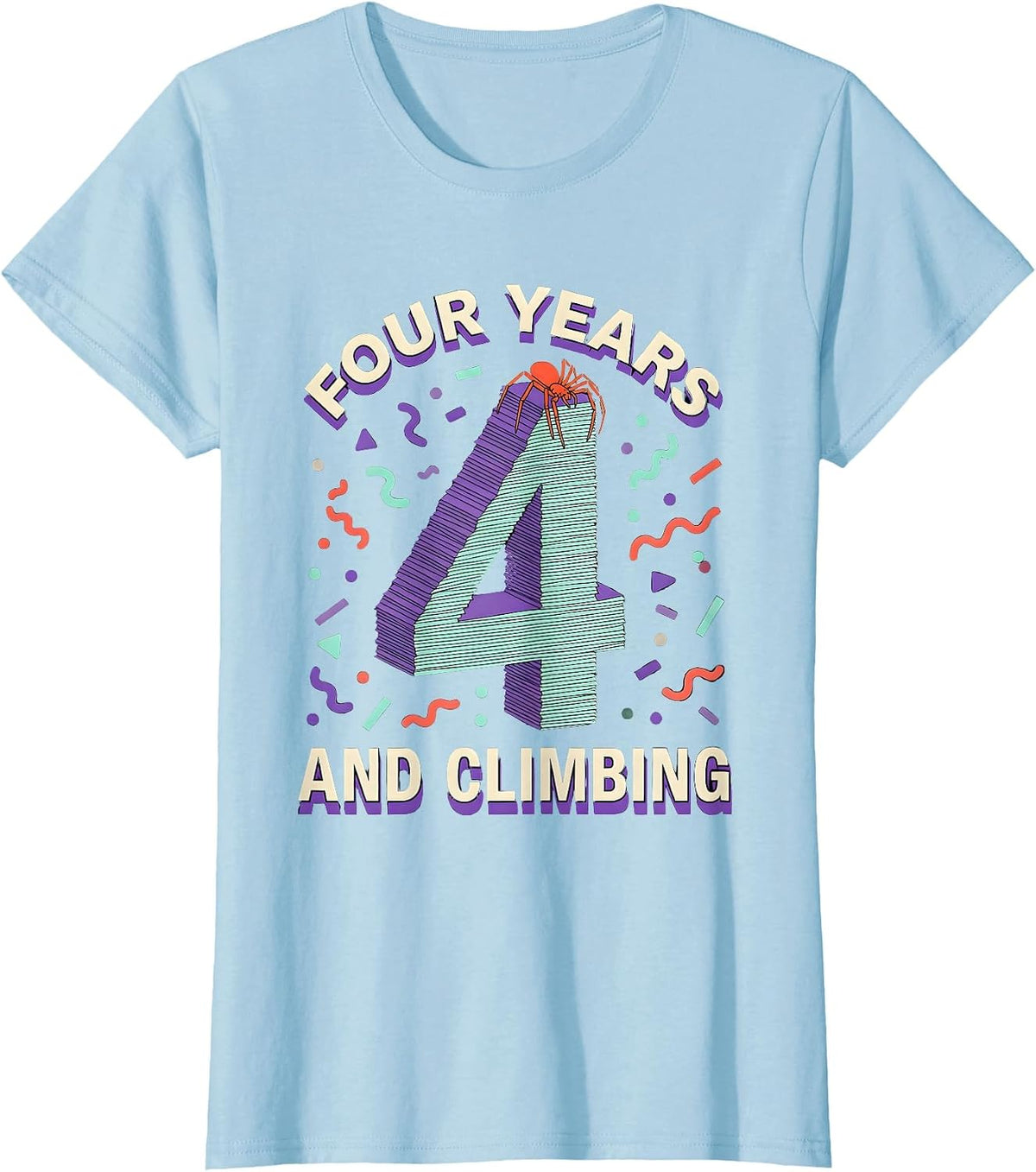 Women's Four Years And Climbing Memphis Postmodern Spider Web T-Shirt - Baby Blue