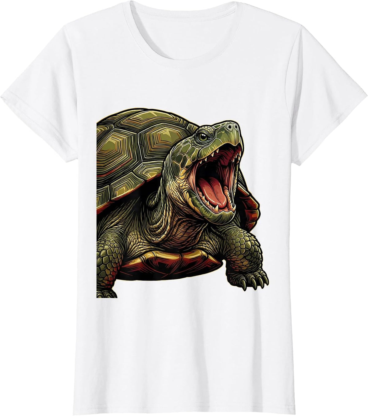Snapping Turtle Bite Me Graphic Design T-Shirt - White