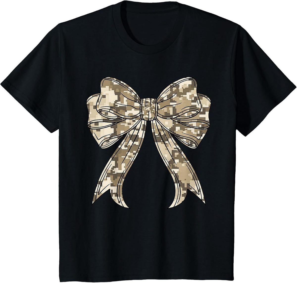 Desert Camouflage Camo Coquette Bow Hunting for Women Children T-Shirt - Black
