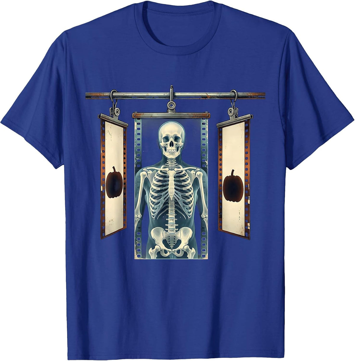 Radiographic Film Drying Rack Ghost Halloween Radiology Tech T-Shirt - Royal Blue