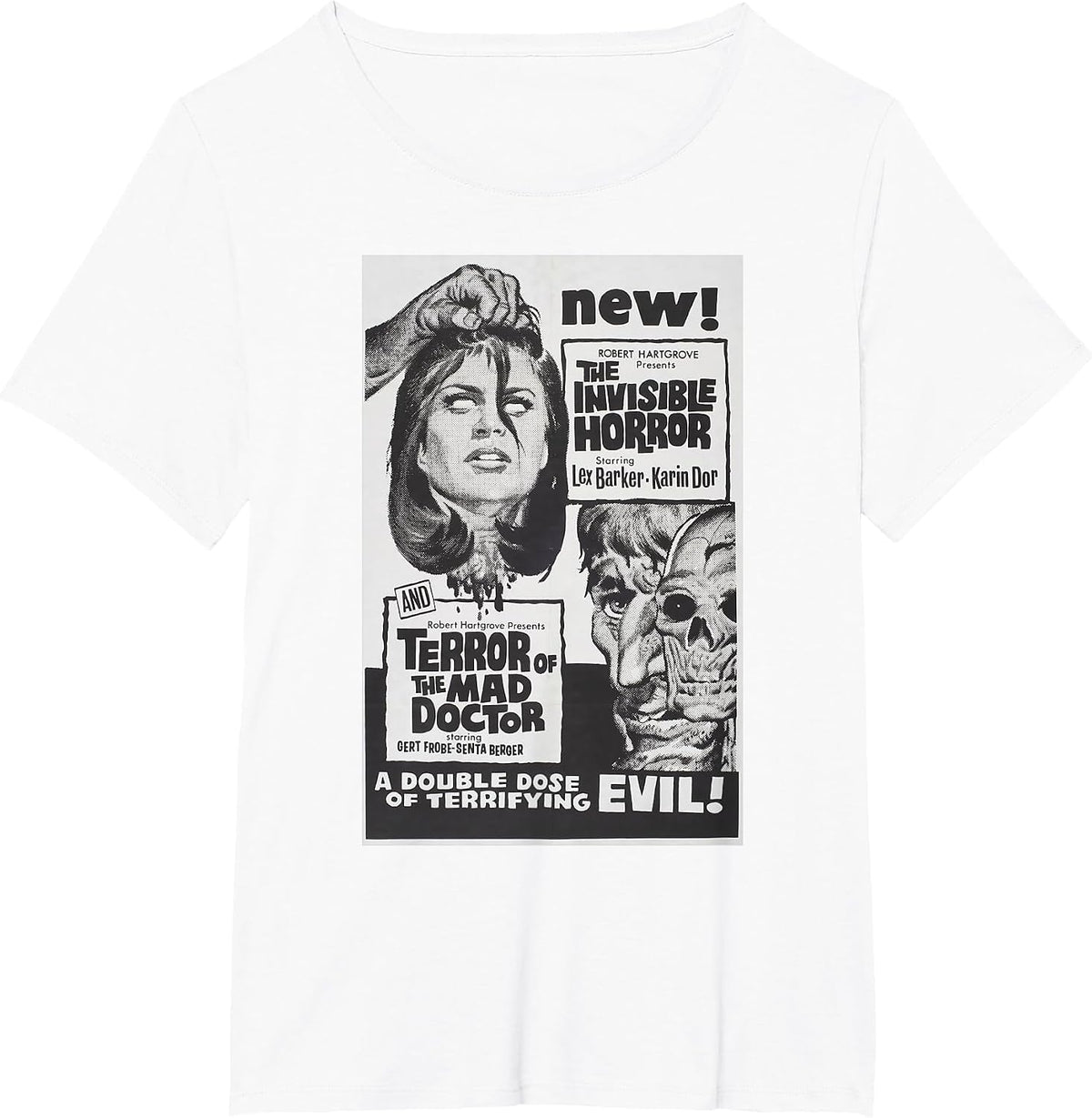 Horror Terror Classic Halloween Monster Poster Horror Movie T-Shirt - White