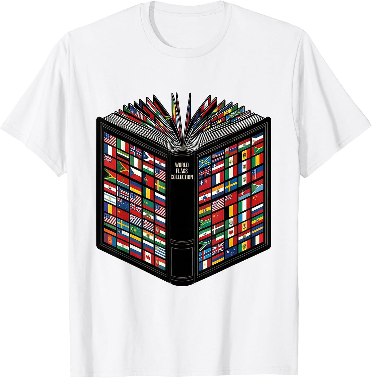 Men's World Flags Collection Geography Lover Travel Enthusiast T-Shirt - White