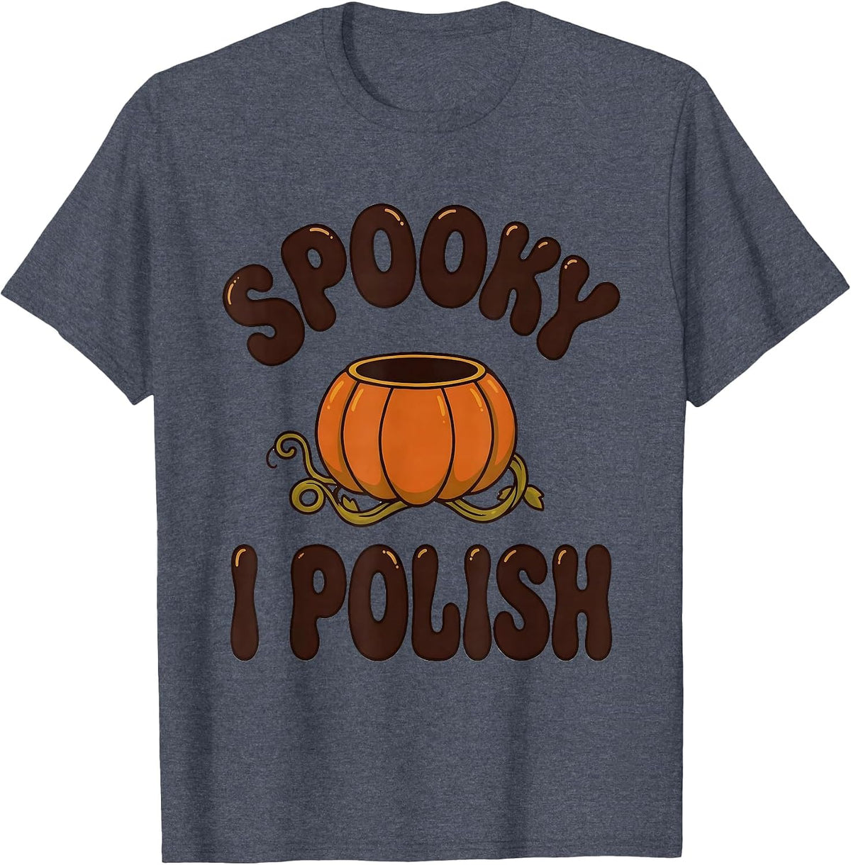 Spooky I Polish Retro 70s Dental Hygienist Halloween Humor T-Shirt - Heather Blue