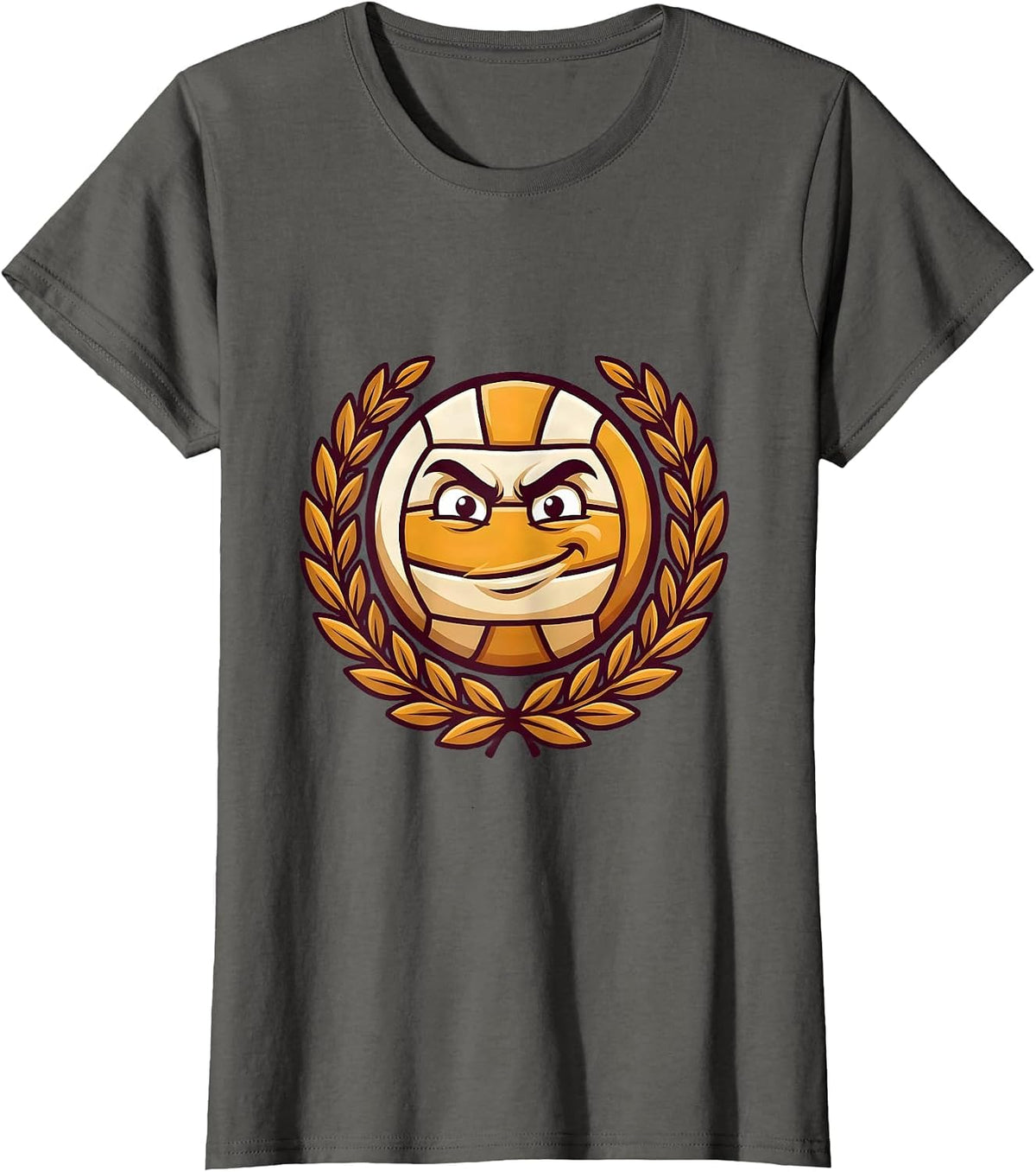 Women's Volleyball Laurel Wreath Champion Graphic T-Shirt - Asphalt Grey