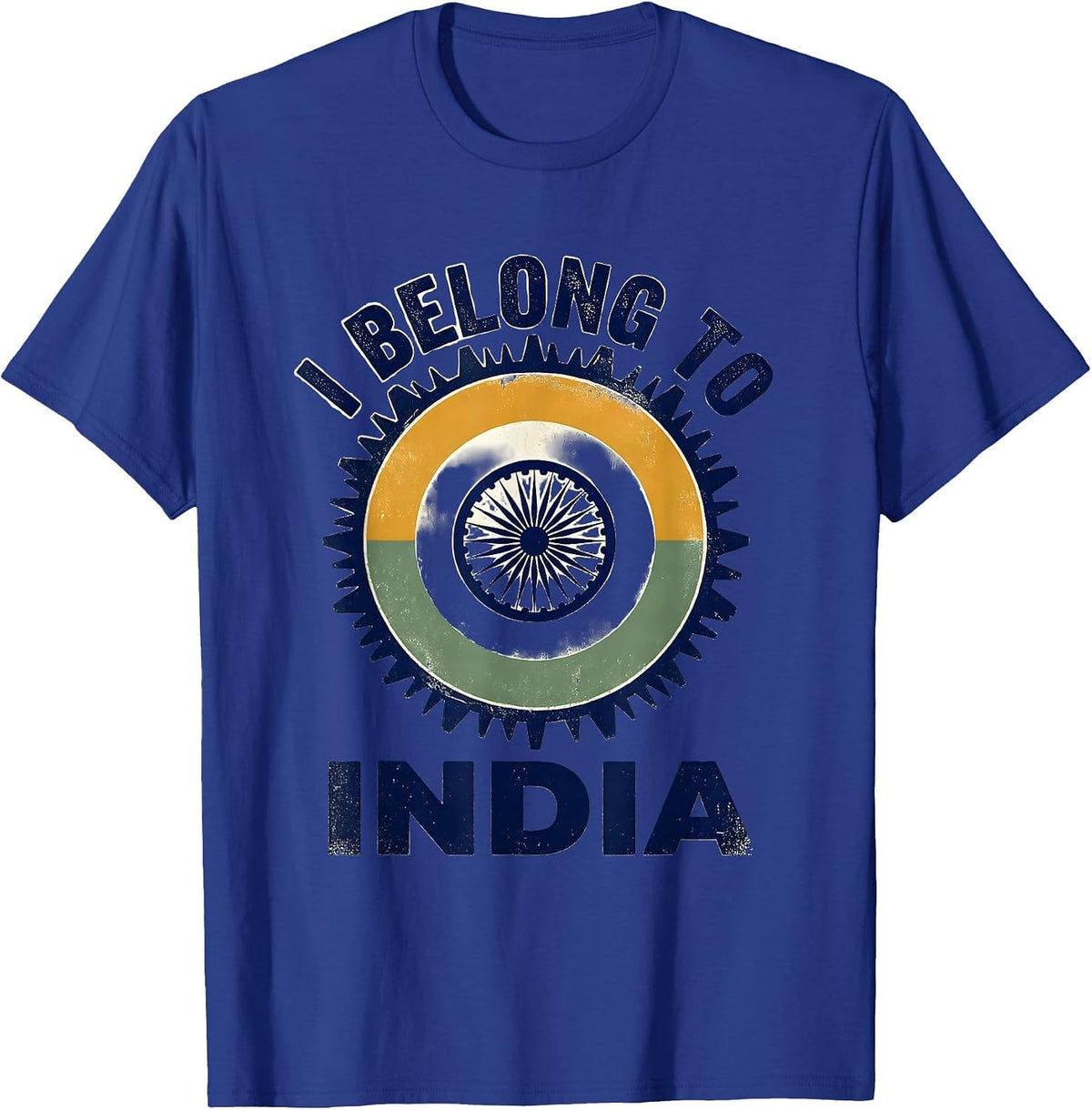 I Belong To India Distressed Indian Flag National Pride T-Shirt - Royal Blue