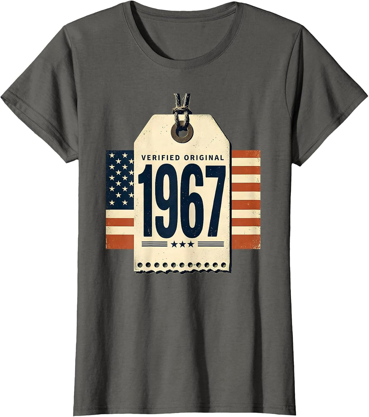 Women's VERIFIED ORIGINAL 1967 Vintage Stamp 61st Birthday Gift Men T-Shirt - Asphalt Grey