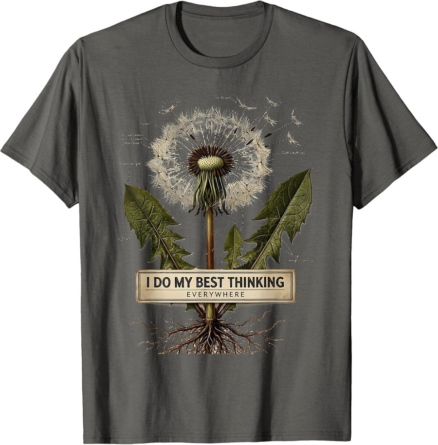 I Do My Best Thinking Everywhere ADHD Design T-Shirt - Asphalt Grey