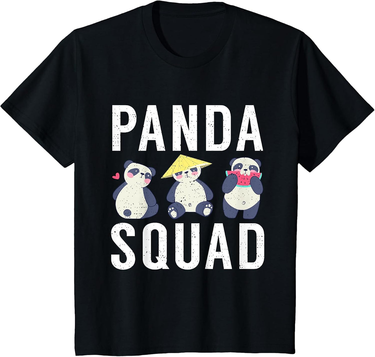 Panda Squad Panda Bear Friends T-Shirt - Black