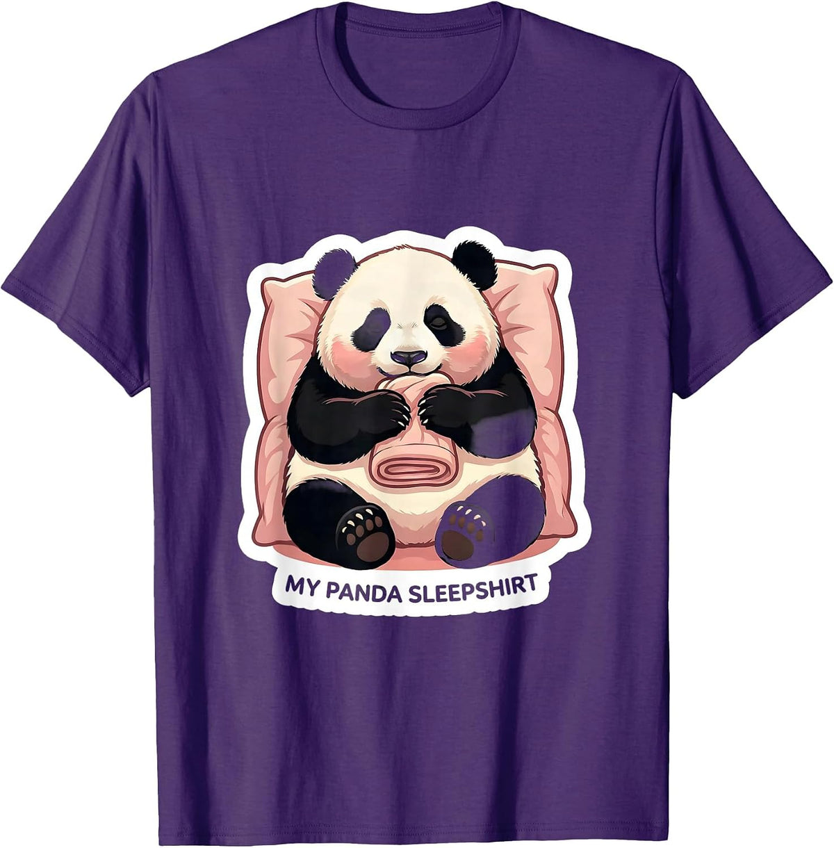 Men's My Panda Sleepshirt Cute Animal Lover Pajama Gift T-Shirt - Purple