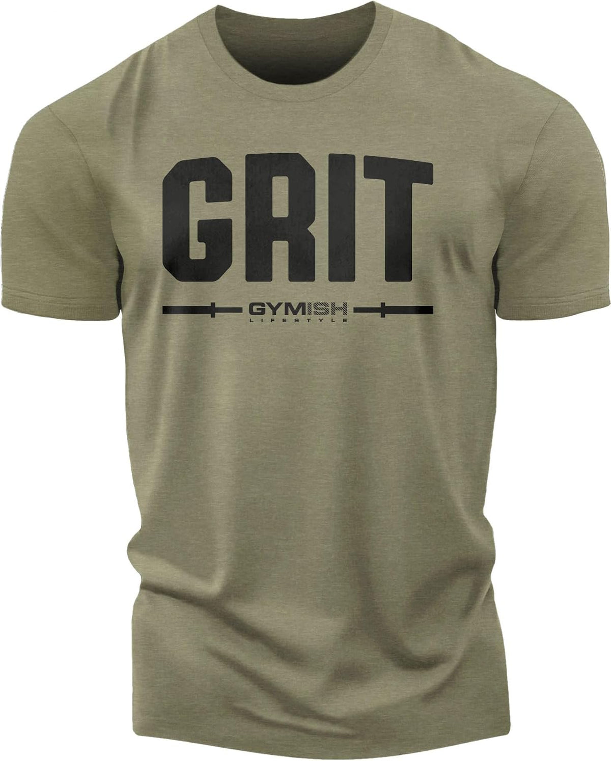 Gymish Lifestyle Grit Workout Shirt for Men - Deadlift Lifting T-Shirt - 1. Grit Military Green