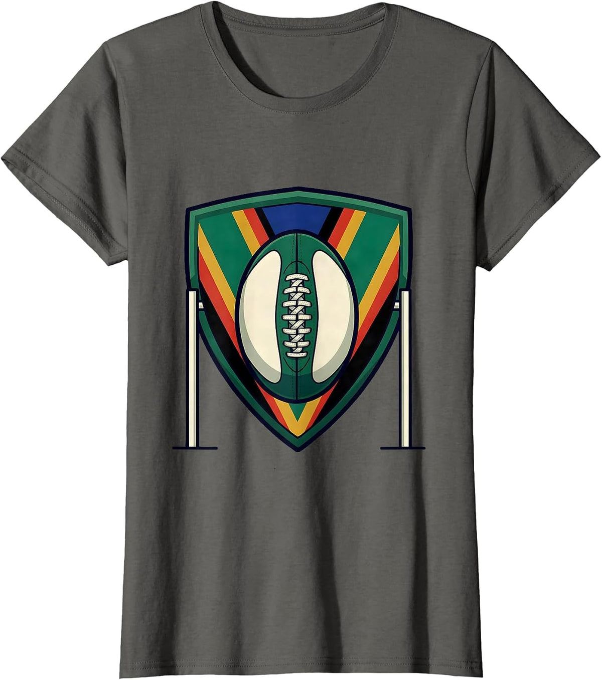 Women's South African Rugby Shield Badge Bokke Supporter T-Shirt - Asphalt Grey