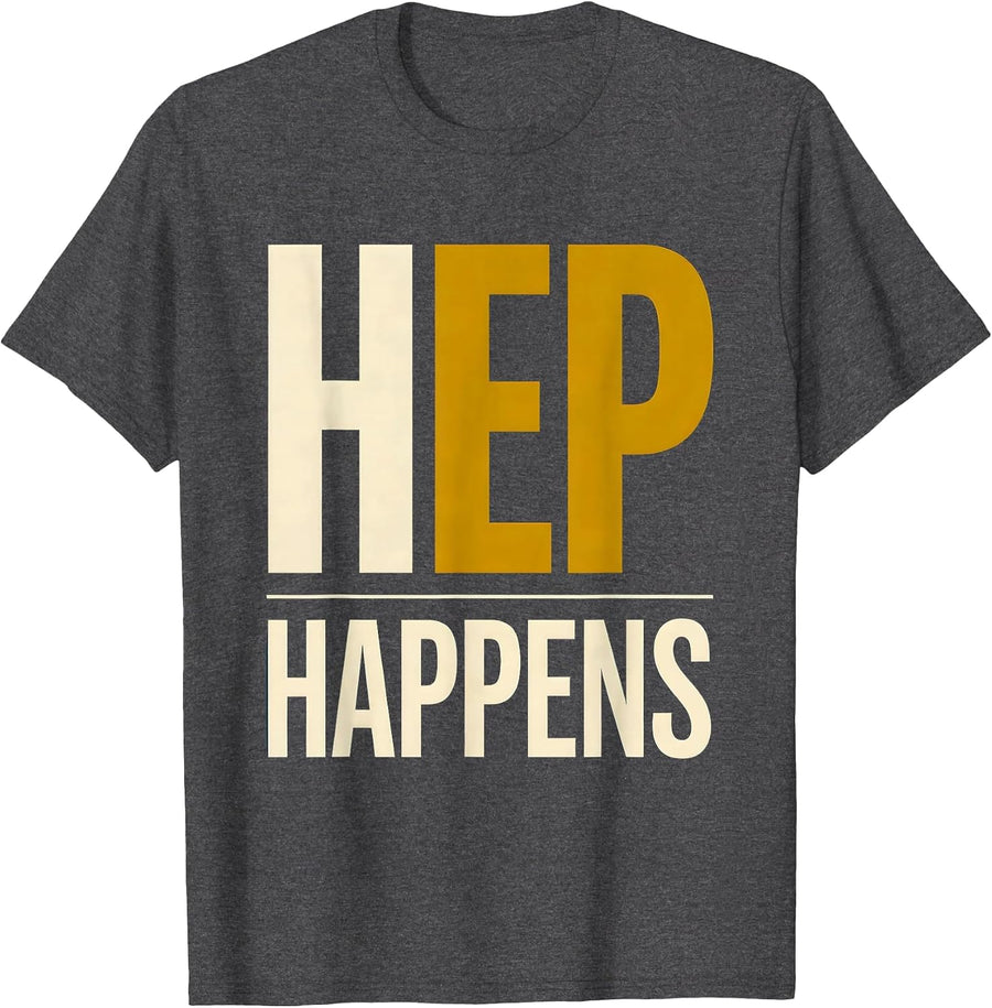 Men's HEP Happens Funny Physical Therapist PT OT Gift T-Shirt - Dark Heather Grey