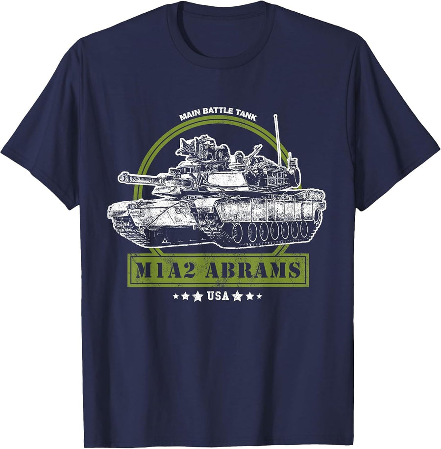 M1A2 Abrams Tank T-Shirt - Navy Blue