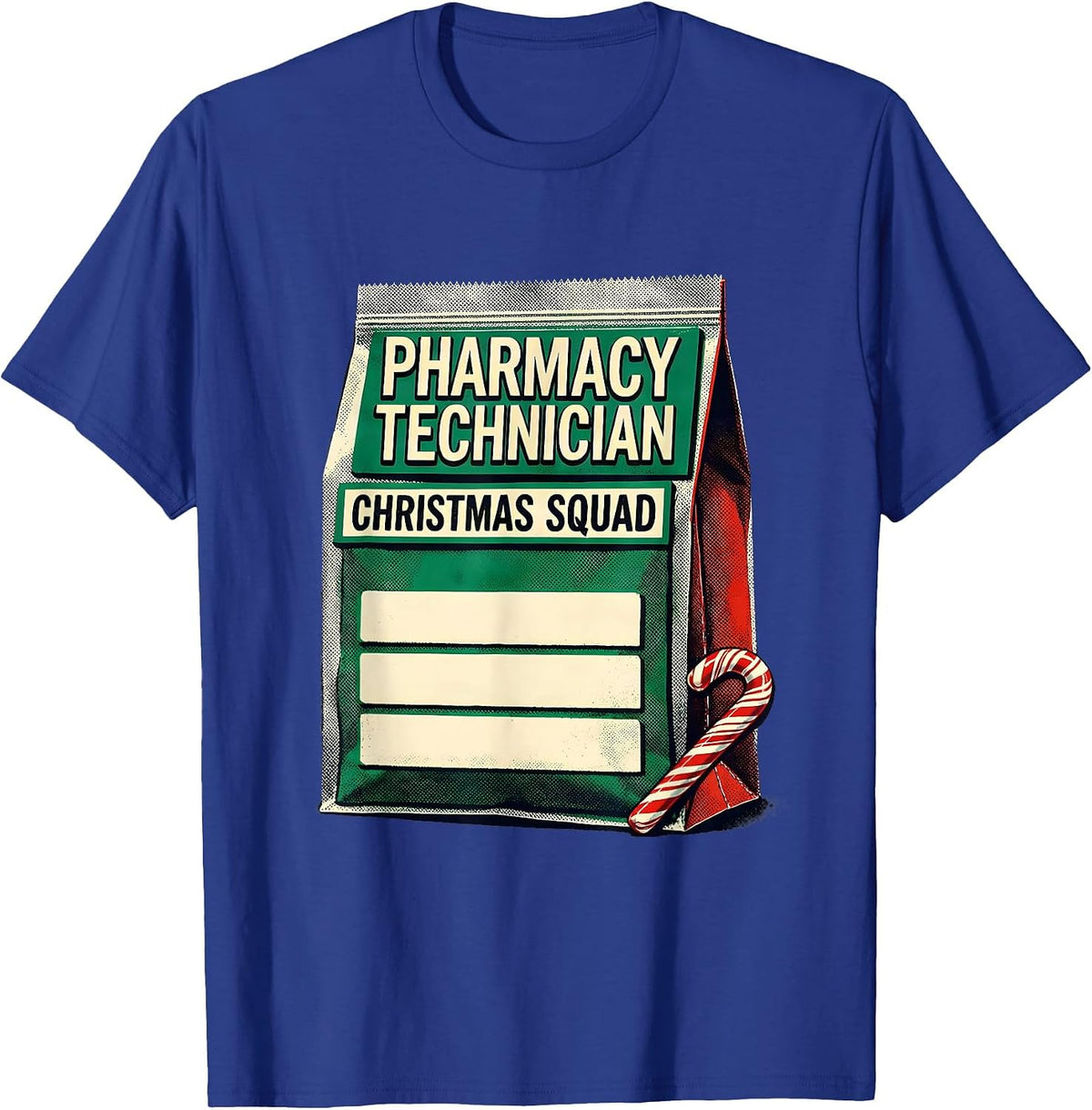 Pharmacy Technician Christmas Squad Funny Matching Holiday T-Shirt - Royal Blue