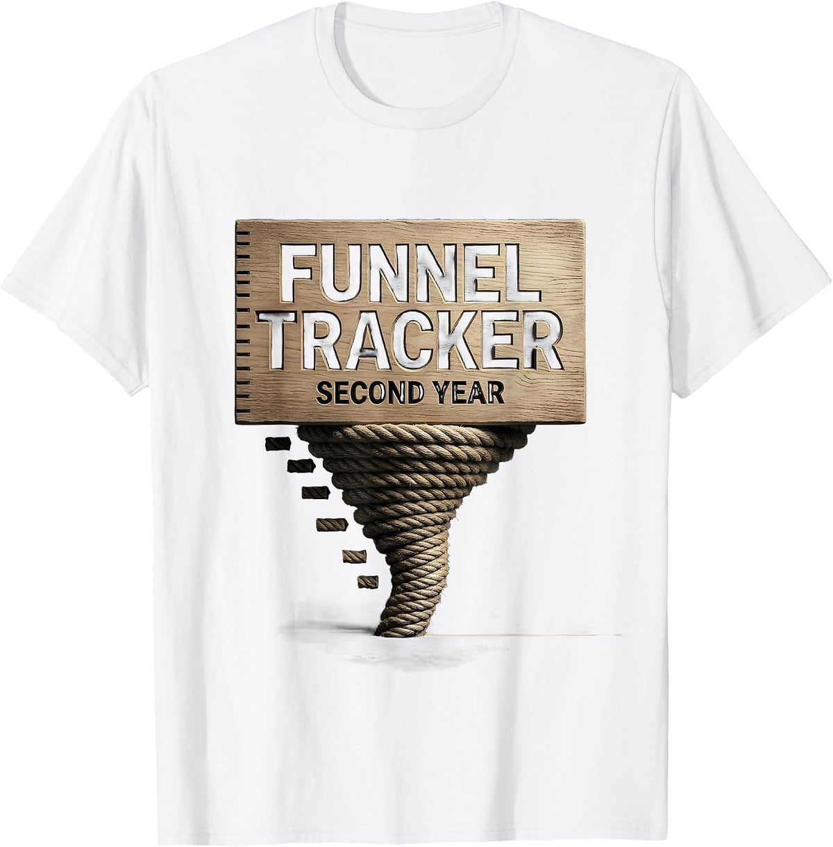Men's Funnel Tracker Second Year Bold Storm Chaser Tornado T-Shirt - White