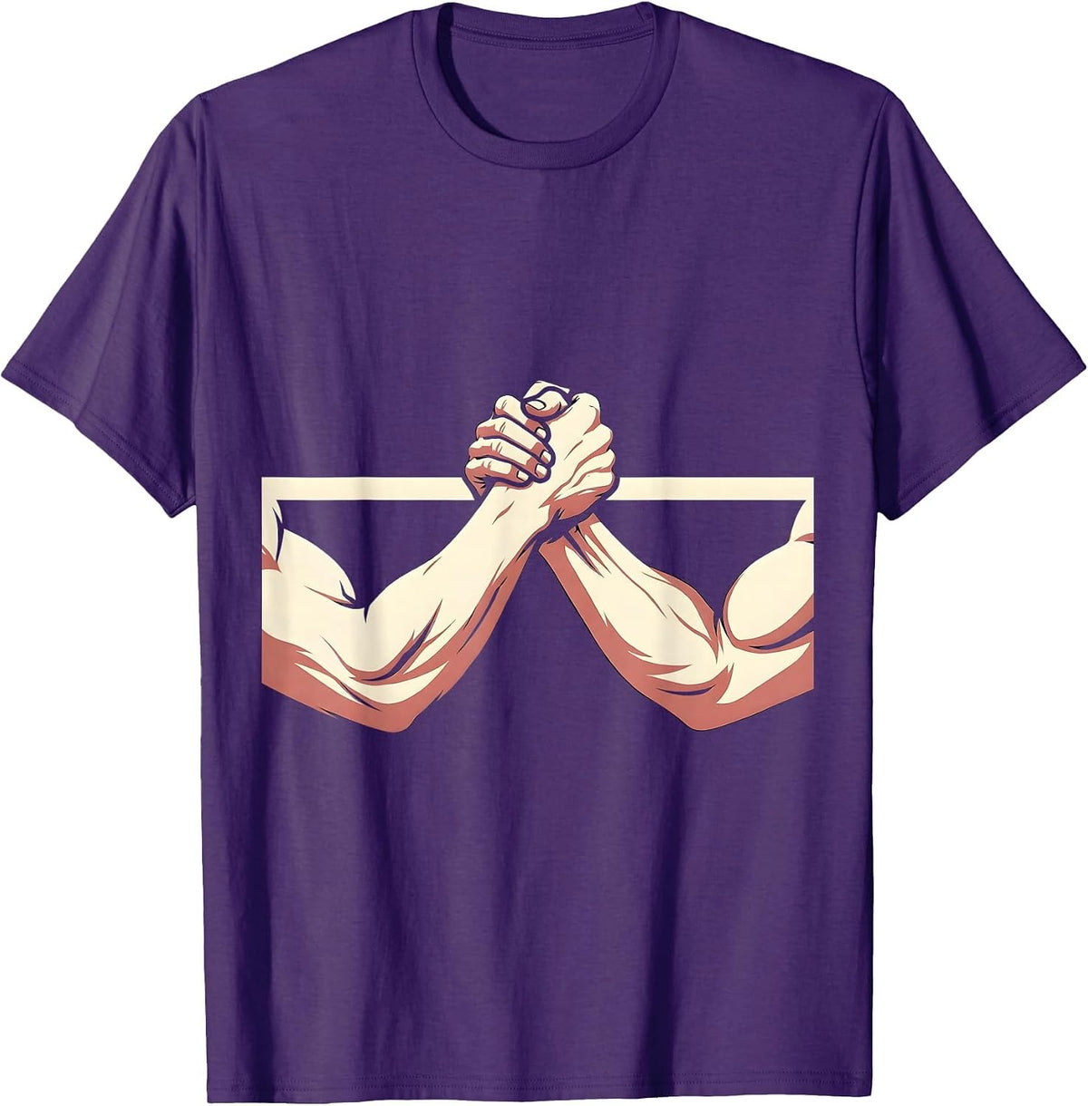 Border Arm Wrestling Political Graphic Tee T-Shirt - Purple