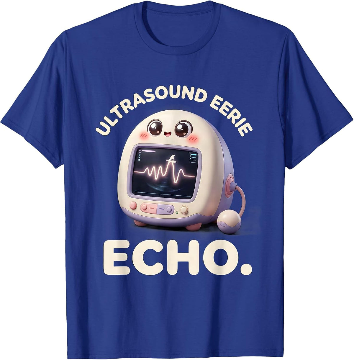 Men's Ultrasound Eerie Echo Cute Kawaii Halloween Radiology Tech T-Shirt - Royal Blue