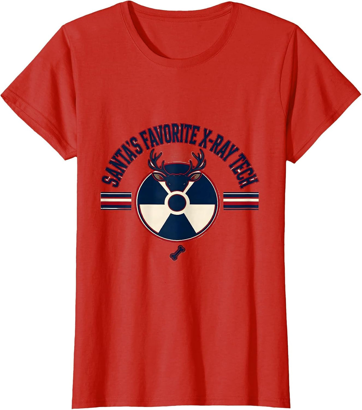 Santa's Favorite X-Ray Tech Funny Radiology Tech Humor T-Shirt - Red