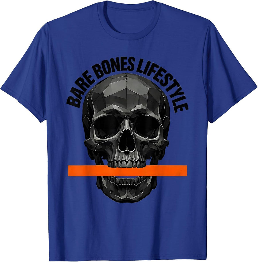 Bare Bones Lifestyle Graphic Design T-Shirt - Royal Blue