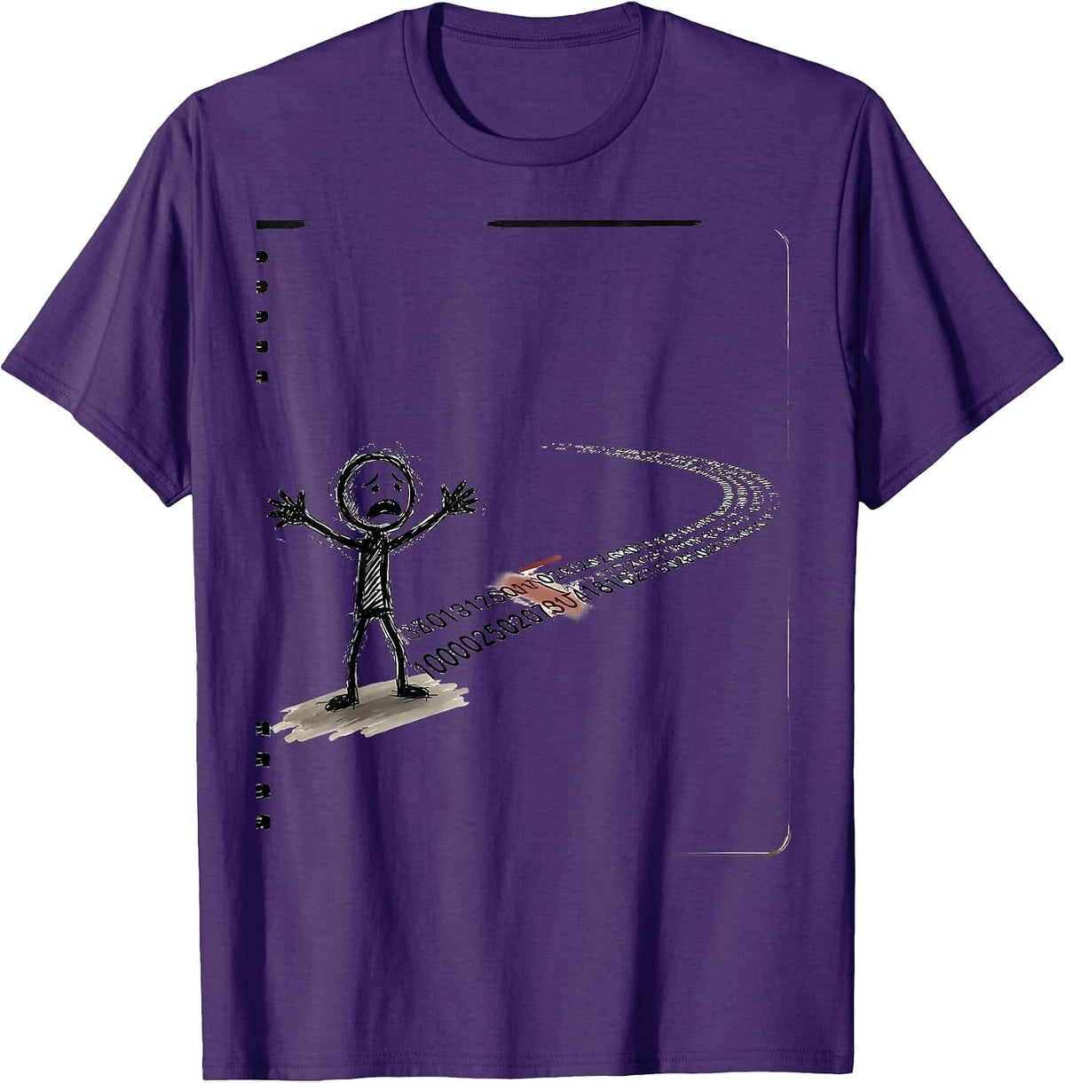 Repeating Decimal Hand-Sketched Math Teacher Humor T-Shirt - Purple