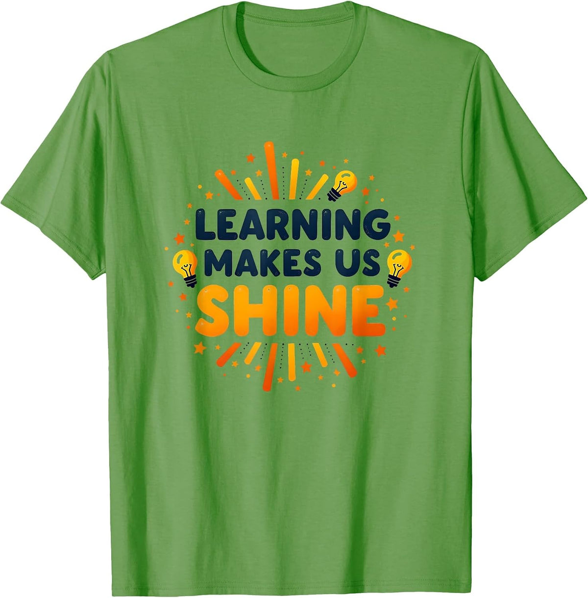 Learning Makes Us Shine Educational Kids Design T-Shirt - Grass Green