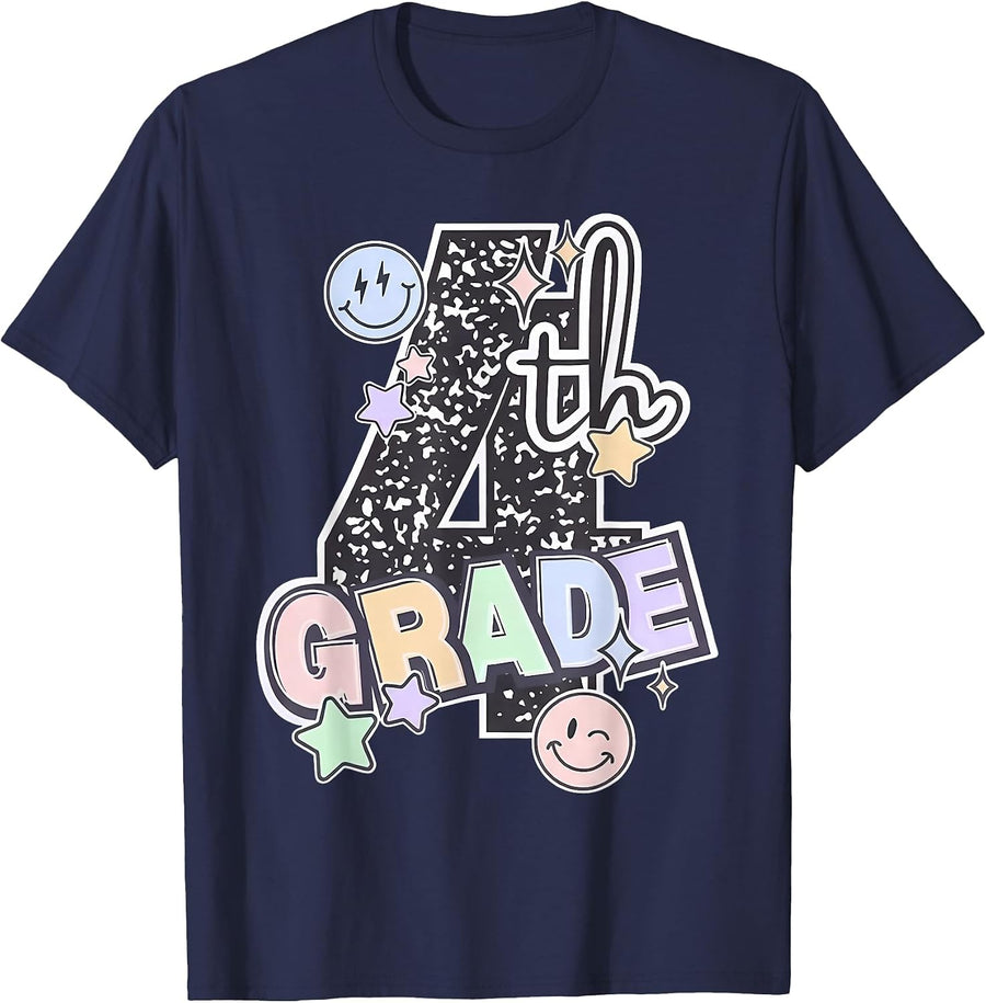 Fourth Grade 4th Grade Composition Notebook Teachers T-Shirt - Navy Blue