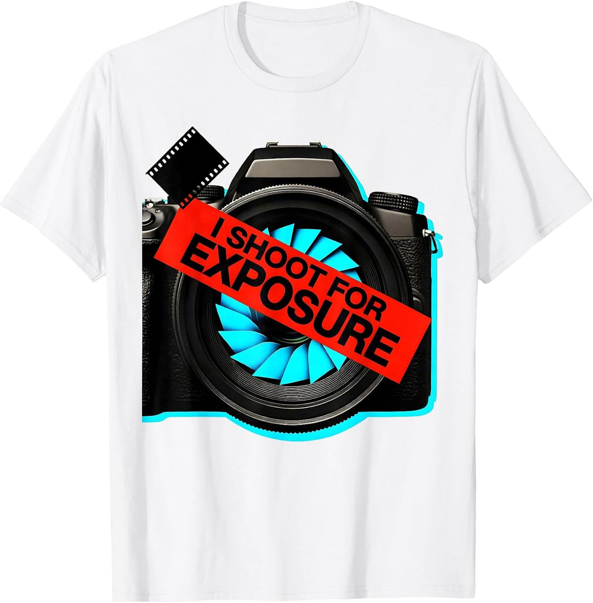 Men's I Shoot For Exposure Funny Photography Hobbyist Camera T-Shirt - White