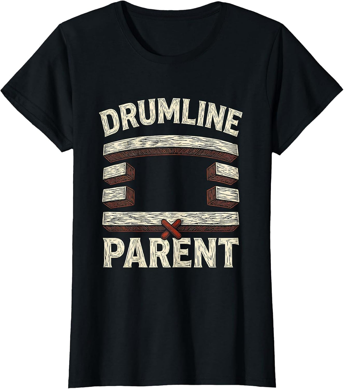 Women's Drumline Parent Funny Drummer Gift Music Lover Percussionist T-Shirt - Black