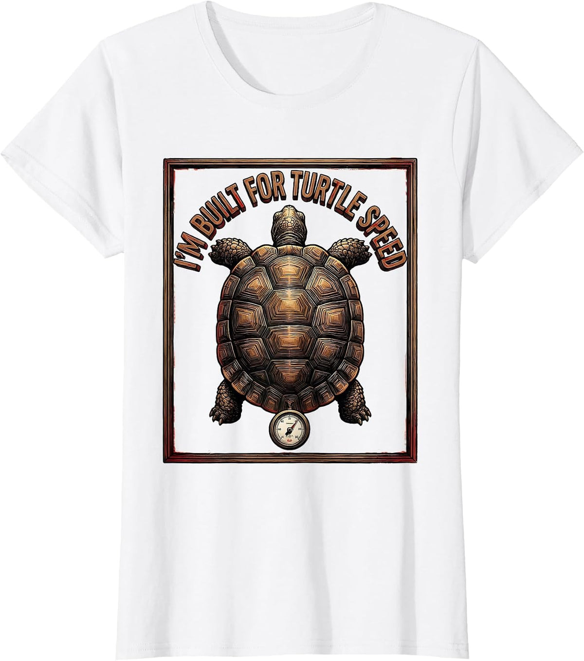 Women's I’m Built For Turtle Speed Funny Turtle Lover Wood Type T-Shirt - White