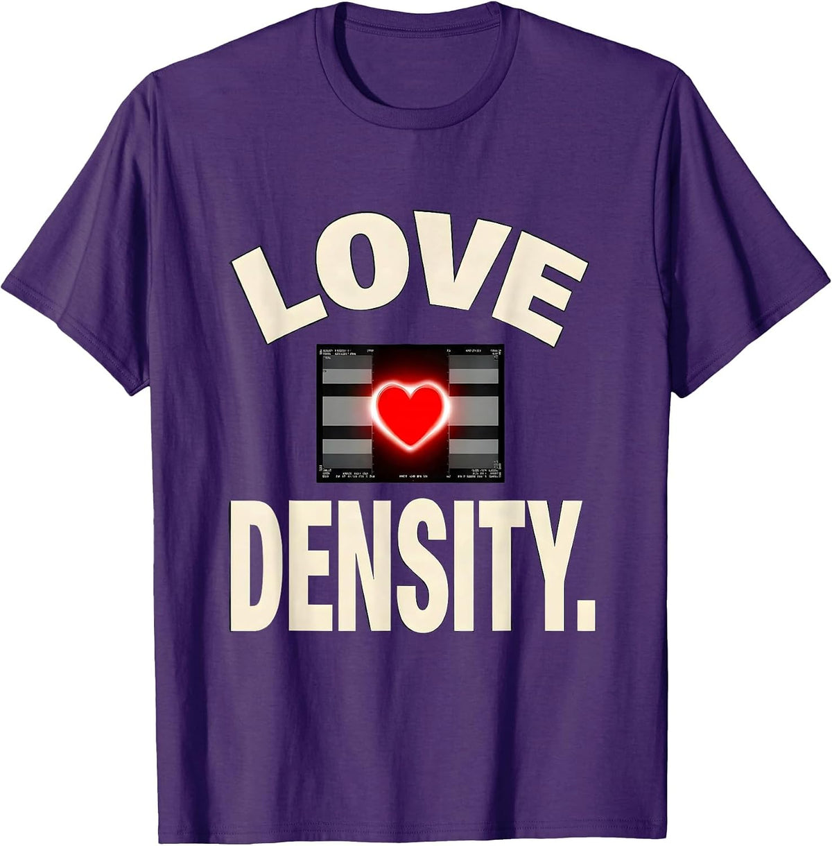 Love Density Funny Radiology Tech Valentine Skeleton Humor T-Shirt - Purple