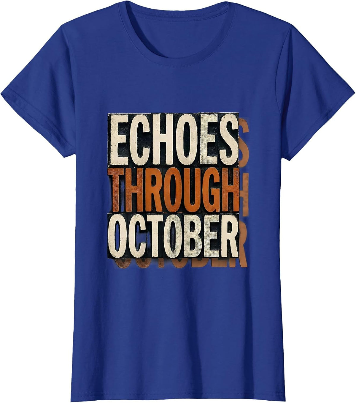 Women's Echoes Through October Funny Sonographer Ultrasound Tech T-Shirt - Royal Blue
