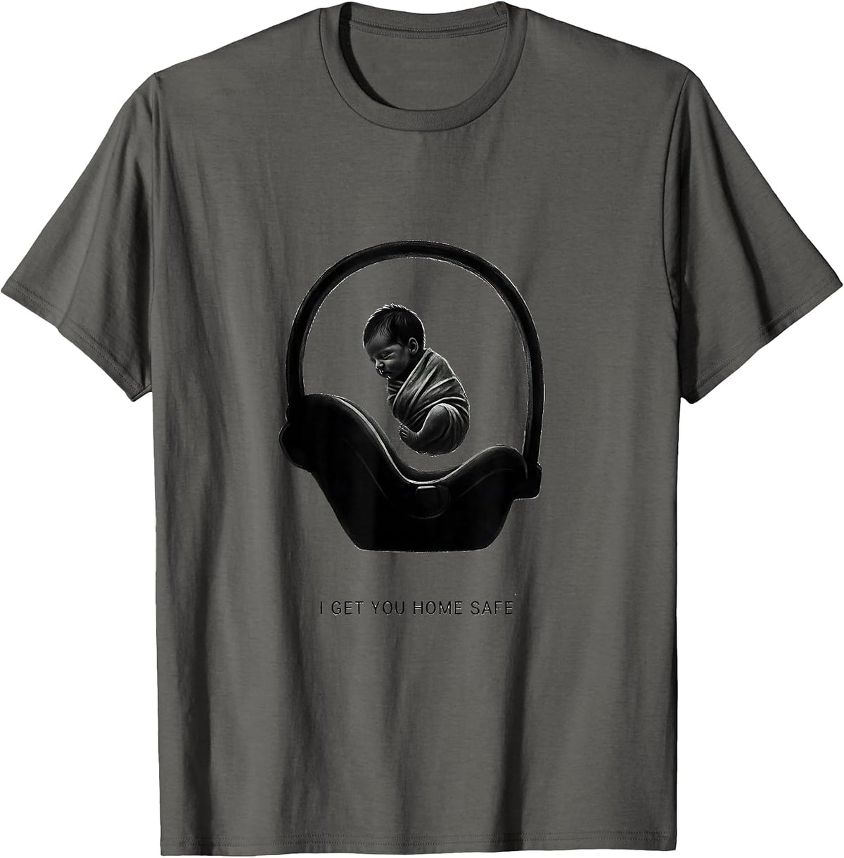 I Get You Home Safe Minimalist OB GYN Squad Nurse OB Tech T-Shirt - Asphalt Grey
