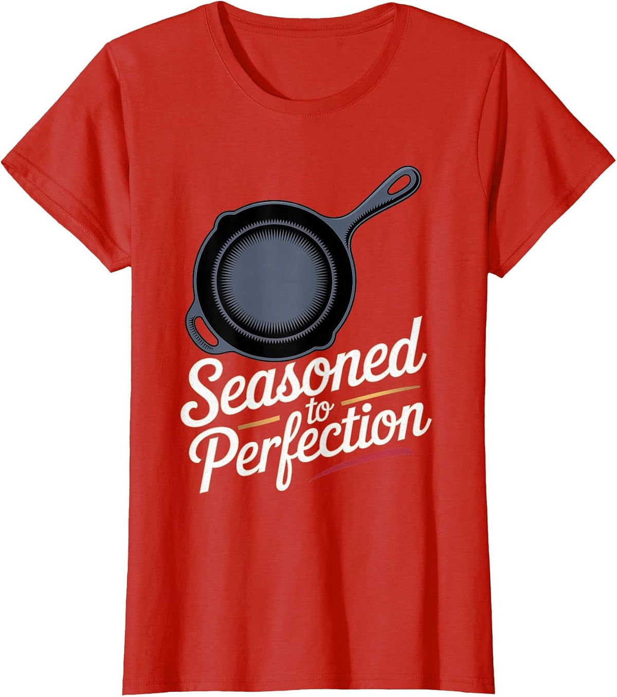 Cast Iron Skillet: Seasoned to Perfection T-Shirt - Red