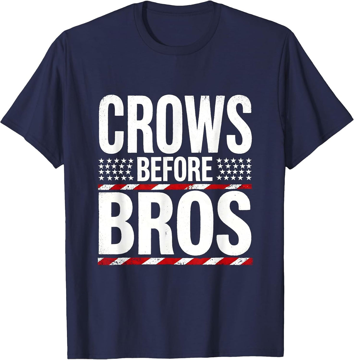 Crows Before Bros Funny Bird Lover Design T-Shirt - Navy Blue