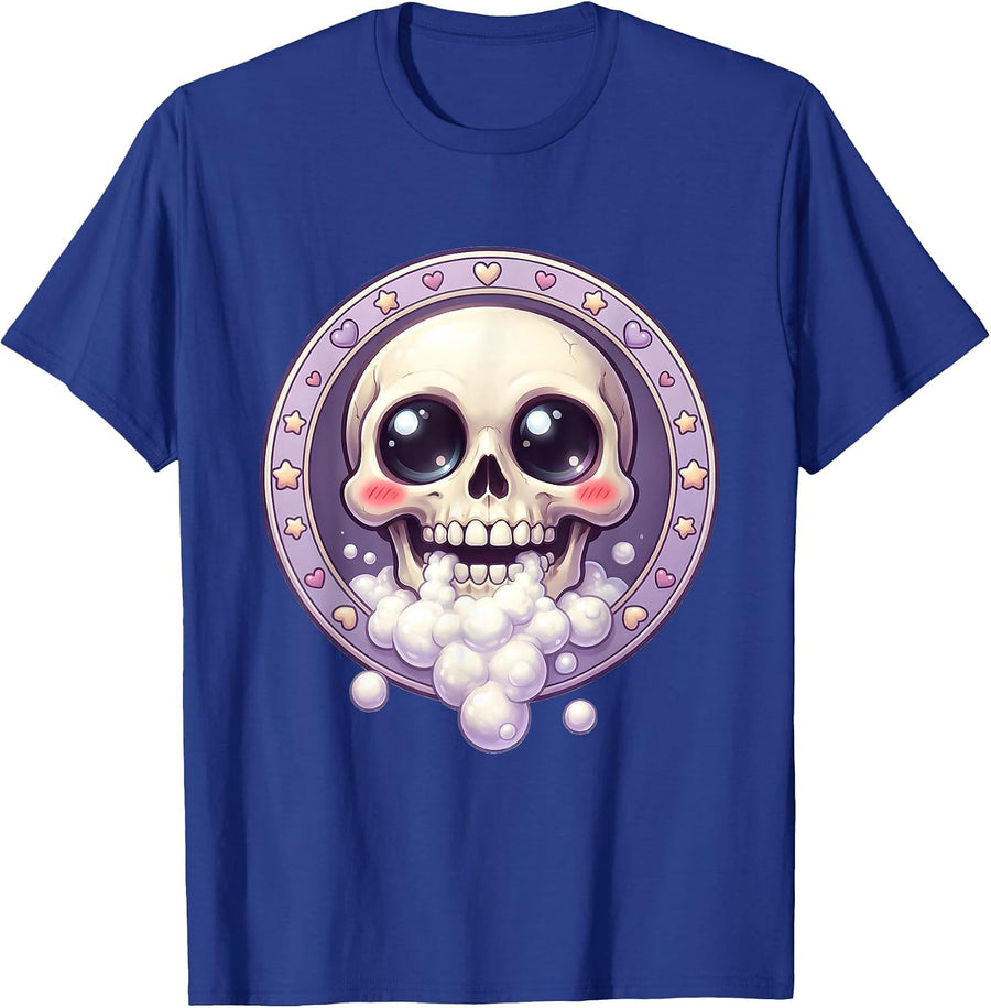 If I Ever Get Rabies Skull Graphic T-Shirt - Royal Blue