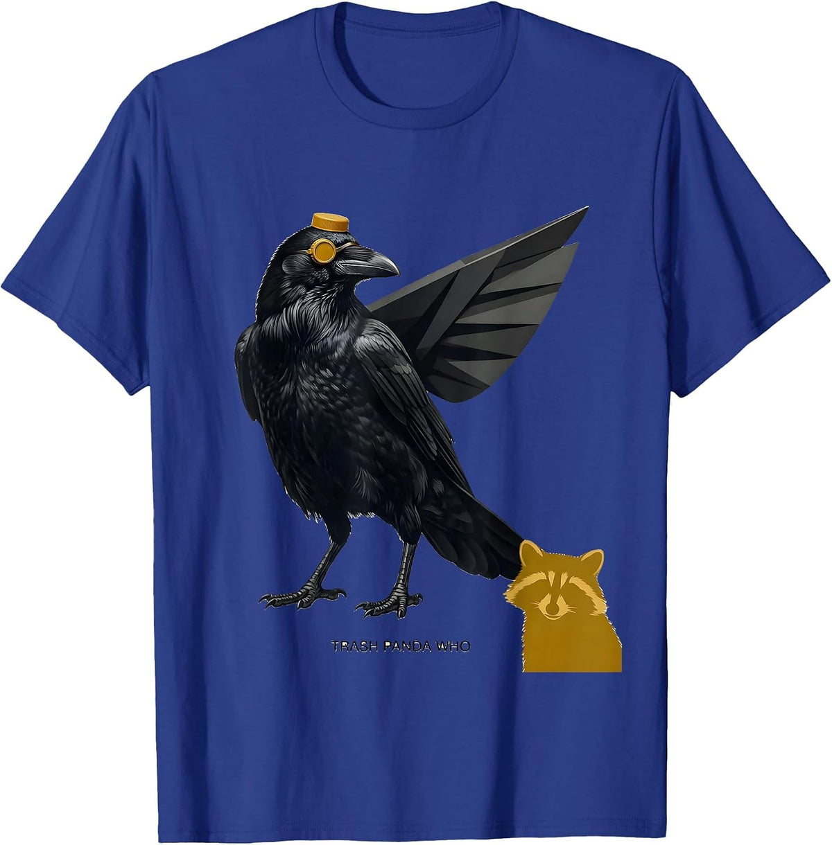 Men's Trash Panda Who Funny Raccoon Design T-Shirt - Royal Blue