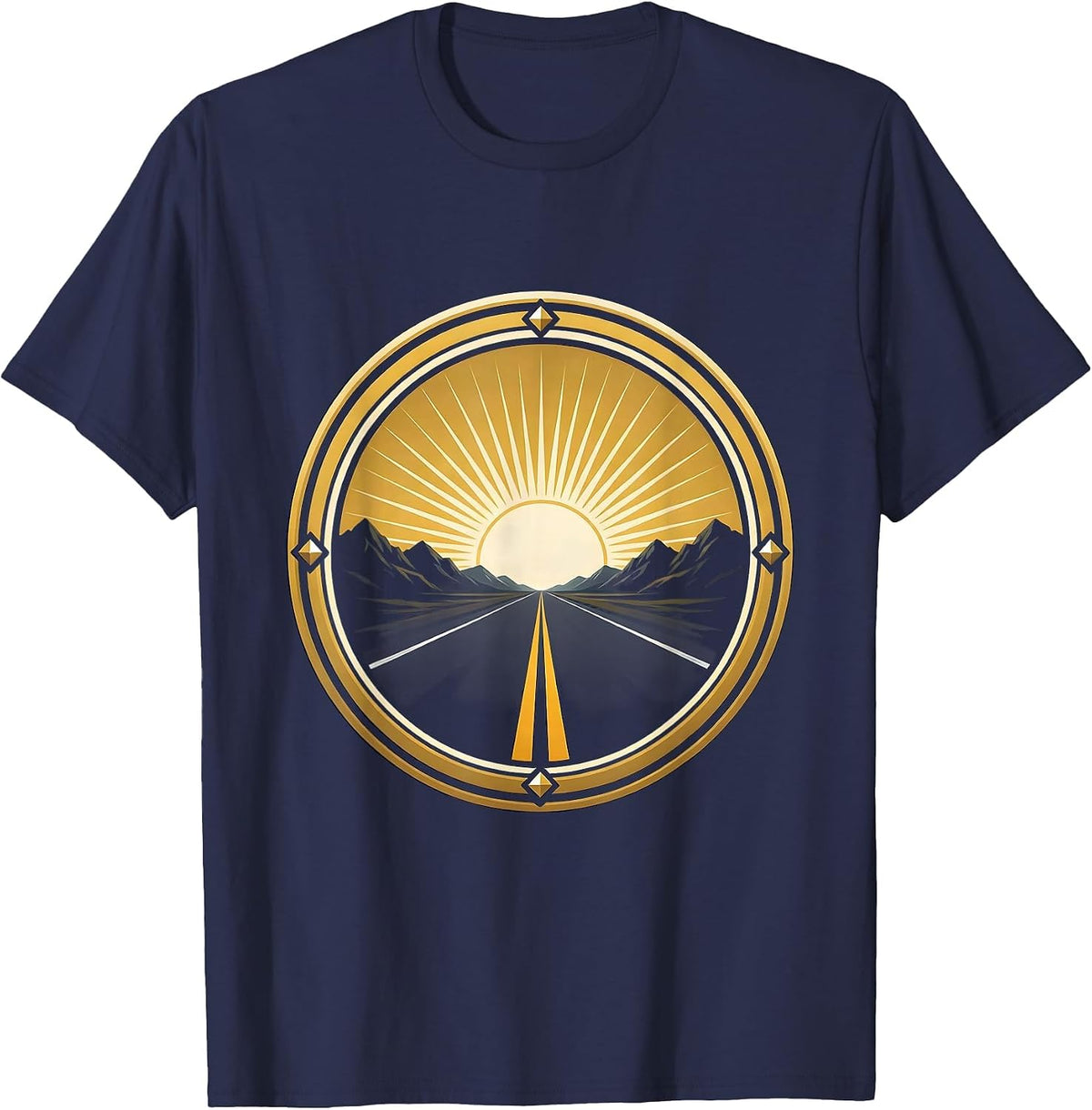 Open Road Horizon Proud Life Graphic T-Shirt - Navy Blue