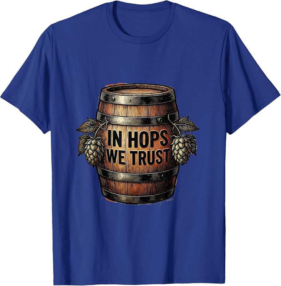 In Hops We Trust Craft Beer Lover Design T-Shirt - Royal Blue