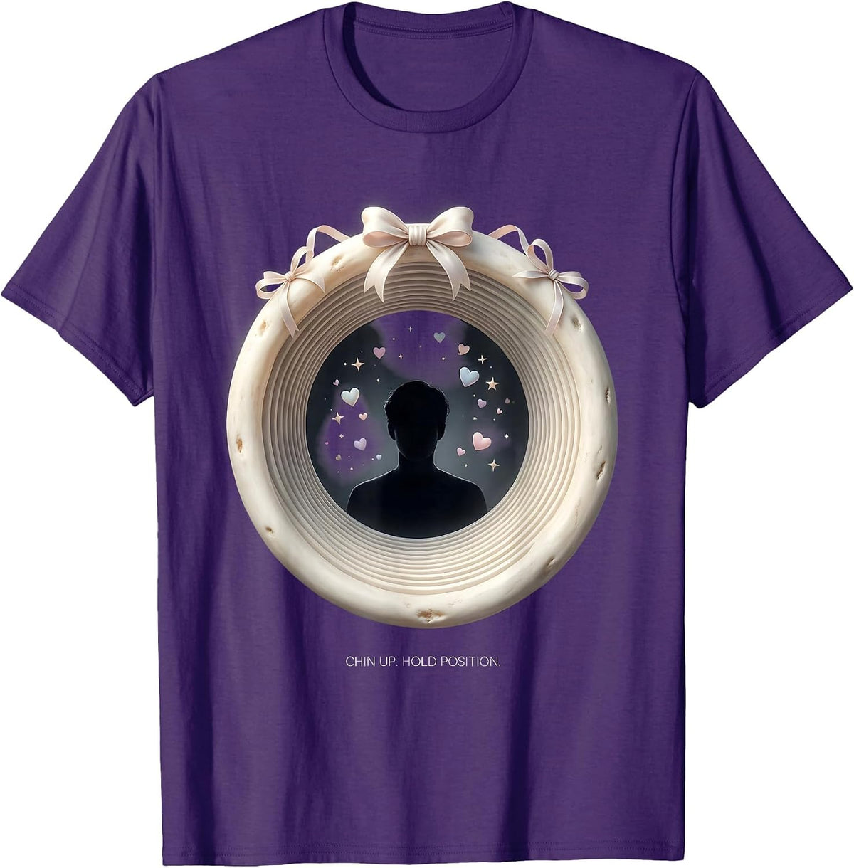 Chin Up. Hold Position Radiology Tech Cute Rad Tech Gift T-Shirt - Purple