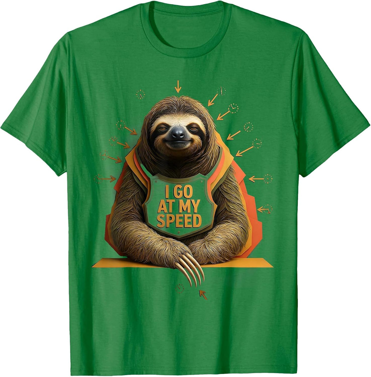 Men's I Go At My Speed Funny Sloth Lover Animal Humor Gift T-Shirt - Kelly Green
