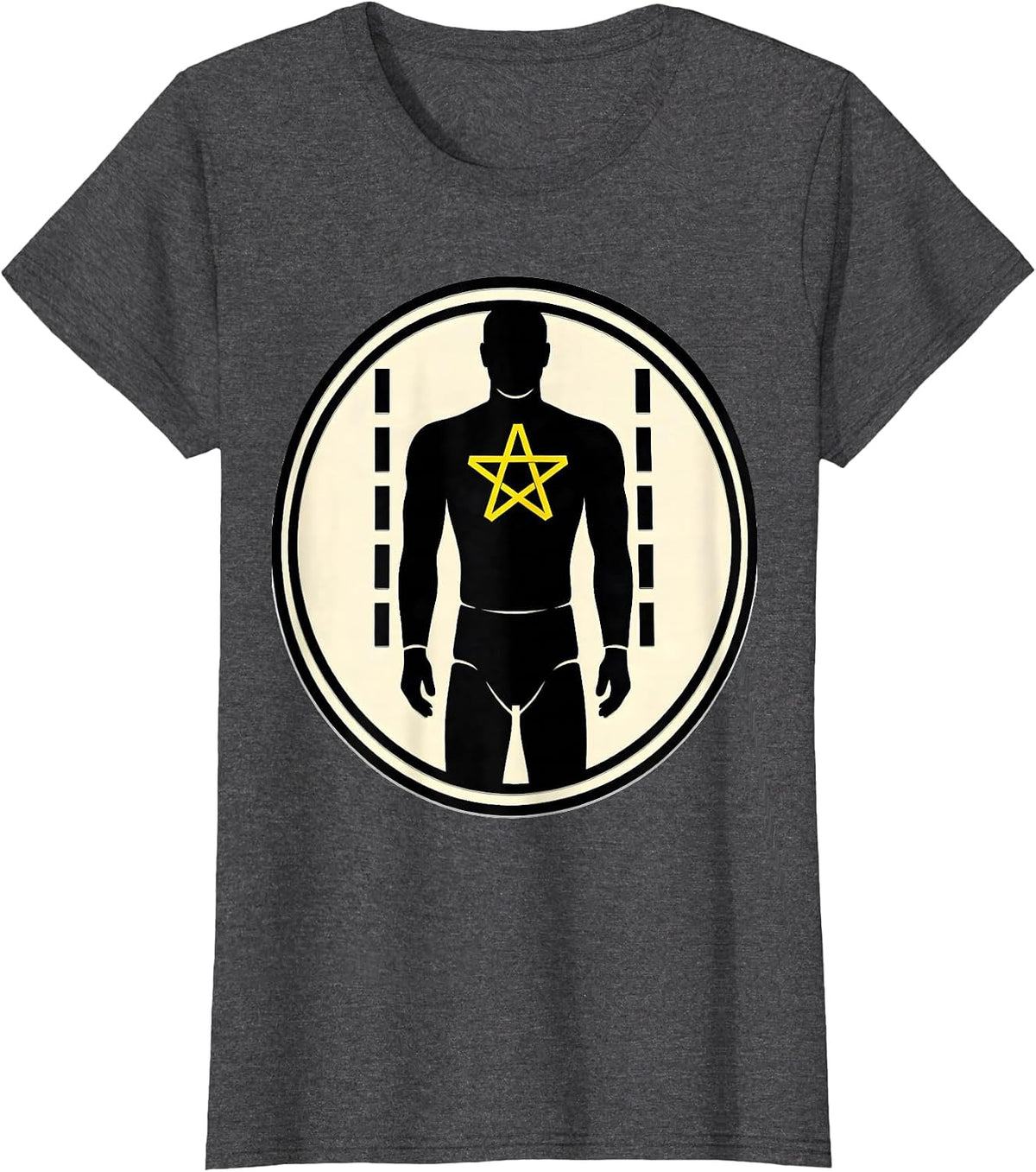 Women's Sealed EMT Stencil Badge Deadpan Paramedic Humor T-Shirt - Dark Heather Grey