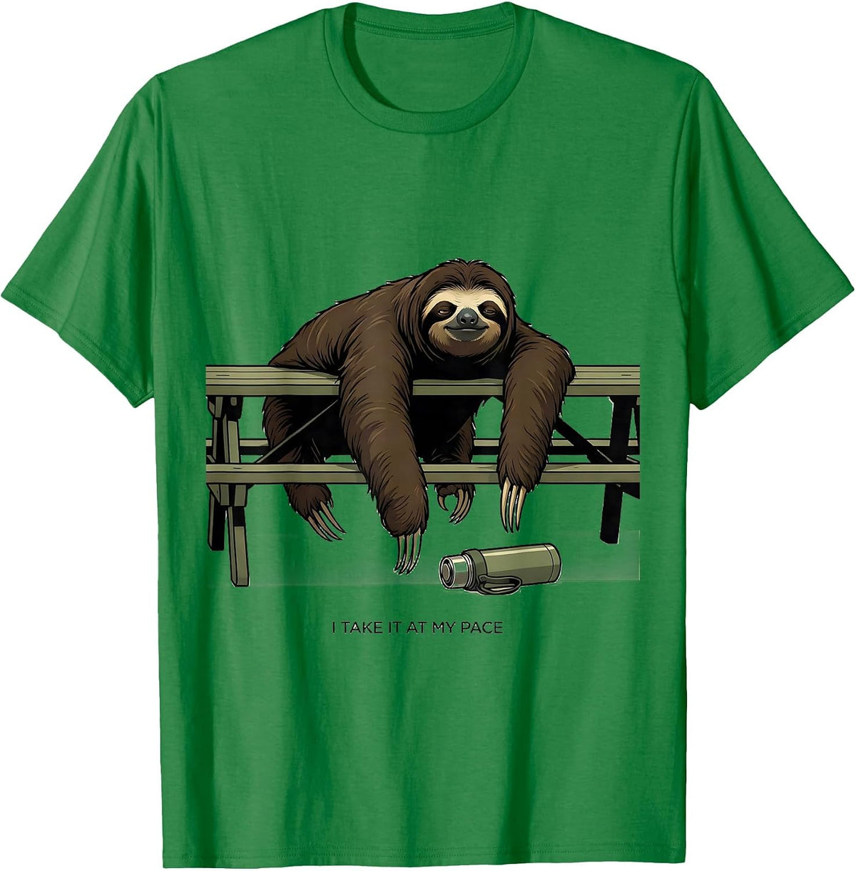 Men's I Take It At My Pace Funny Sloth Lover Animal Humor Gift T-Shirt - Kelly Green