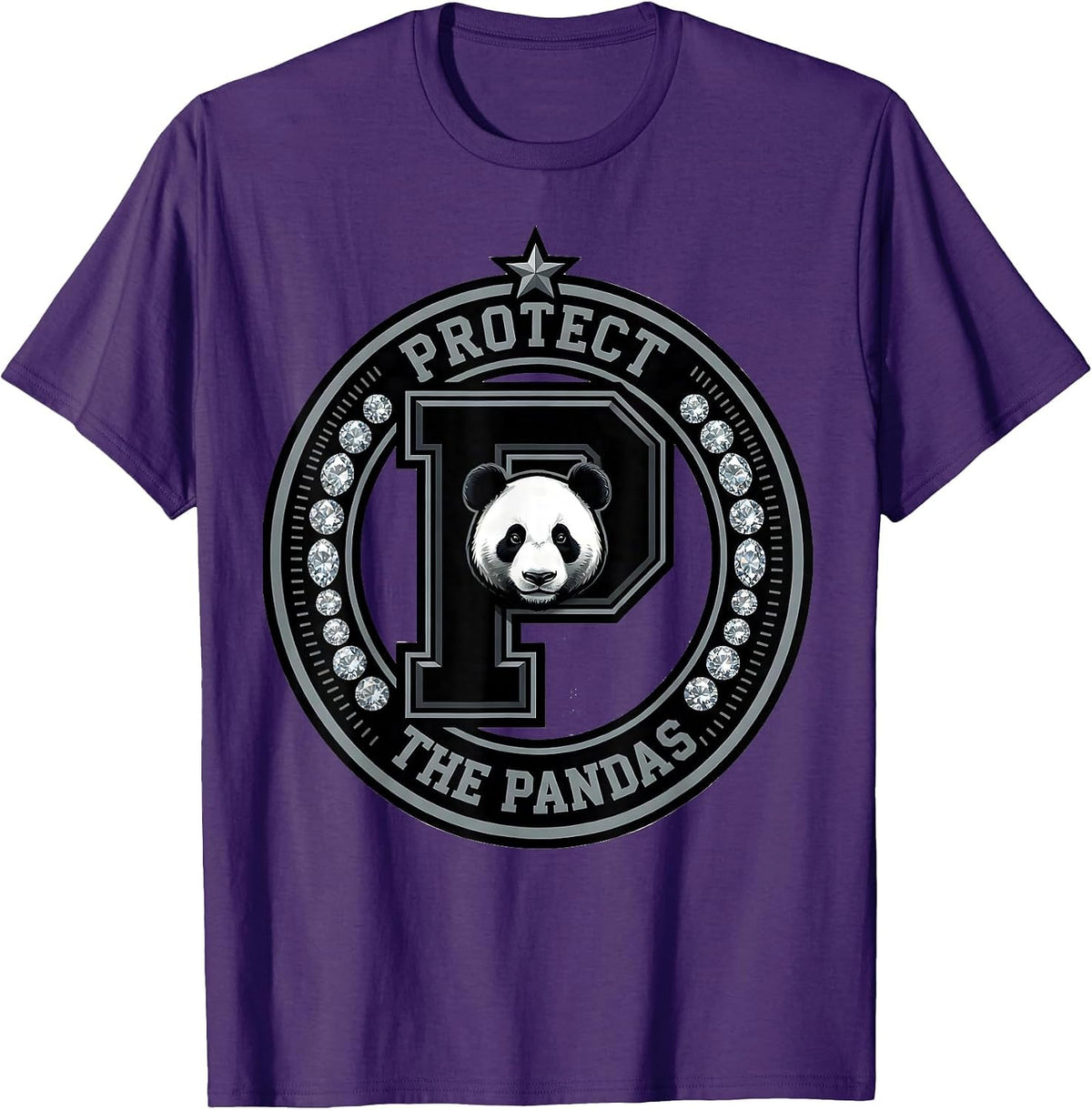 Protect the Pandas Wildlife Conservation Design T-Shirt - Purple