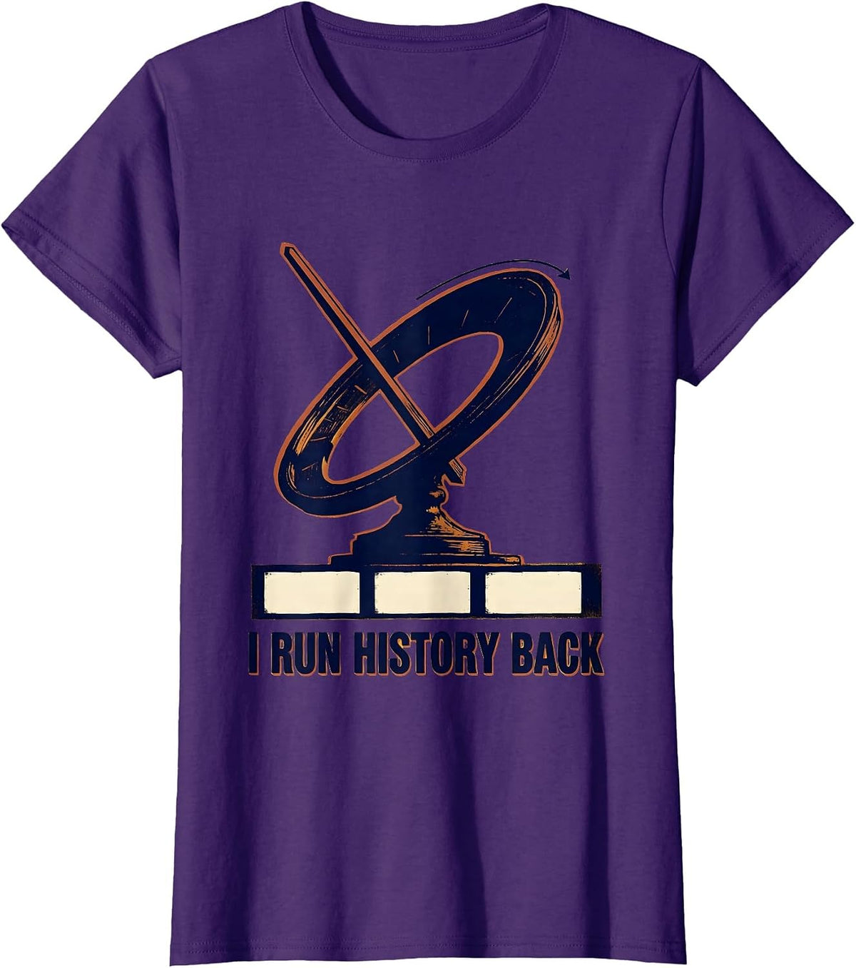 Women's I Run History Back Funny History Teacher Back To School T-Shirt - Purple