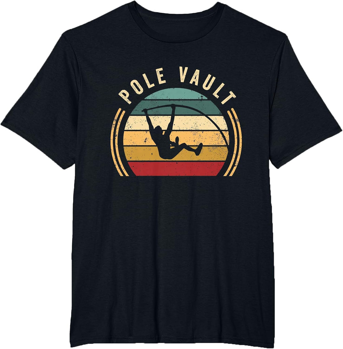 Vintage Pole Vault | Track and Field | Pole Vaulting T-Shirt - Black