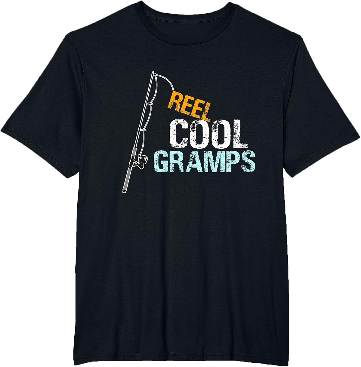 Reel Cool Gramps Grandfather Grandpa T-Shirt - Black