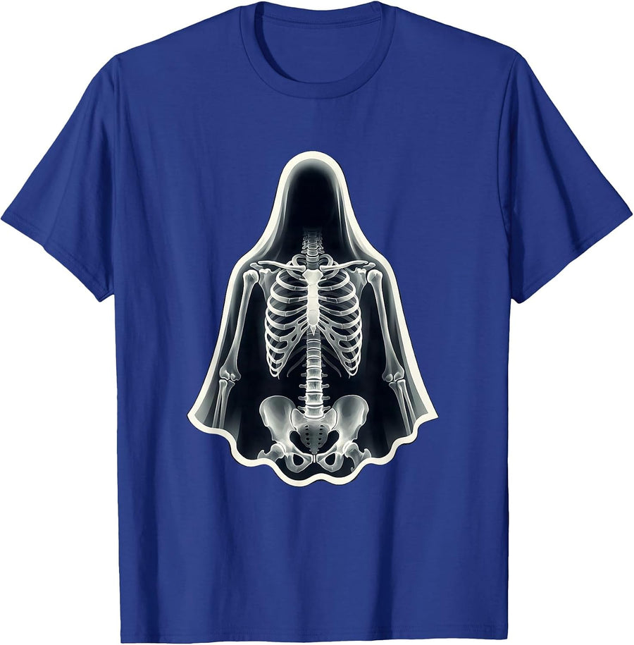 Sheeted Ghost Radiology Tech Halloween Workplace Humor T-Shirt - Royal Blue